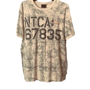 Nautica men’s gray and cream colored short sleeve T-shirt size XL